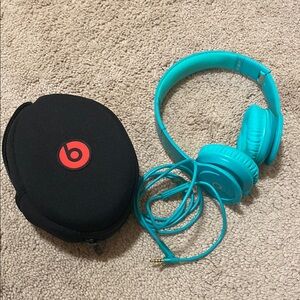 Beats Turquoise Headphones with Case